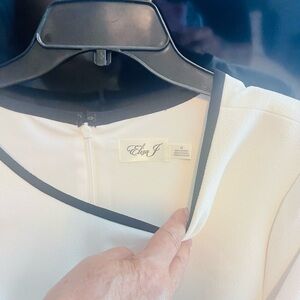 Eliza J Ivory Dress with Black Accents